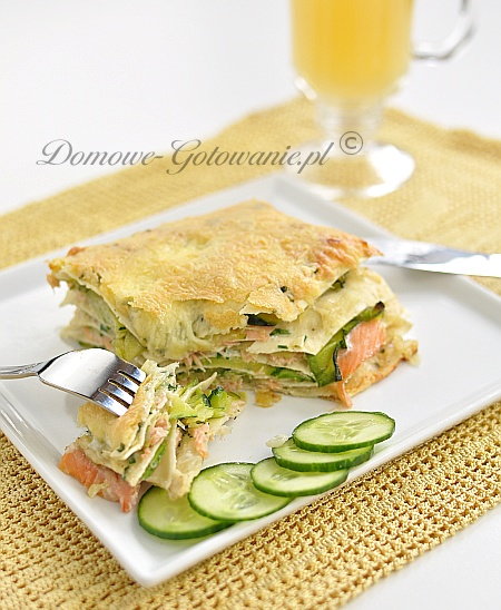 Lasagne z łososiem i cukinią Lasagne z lososiem i cukinia