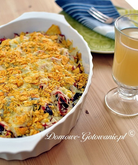 Zapiekanka z chipsów Tortilla Zapiekanka z chipsow tortilla